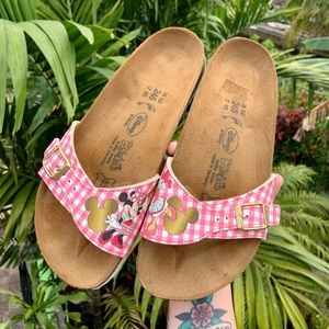 Disney Birkenstock Birkis Sandals Pink Gingham Minnie Mouse Daisy Duck